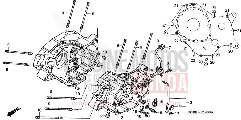 CARTER MOTEUR de Shadow VT125C ACCURATE SILVER METALLIC (NH146) 2001